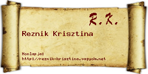 Reznik Krisztina névjegykártya